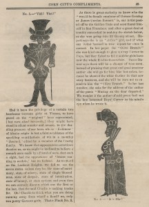 Woodcuts created for the Corn City's Compliments Christmas supplement, Toledo, Ohio, 1873.